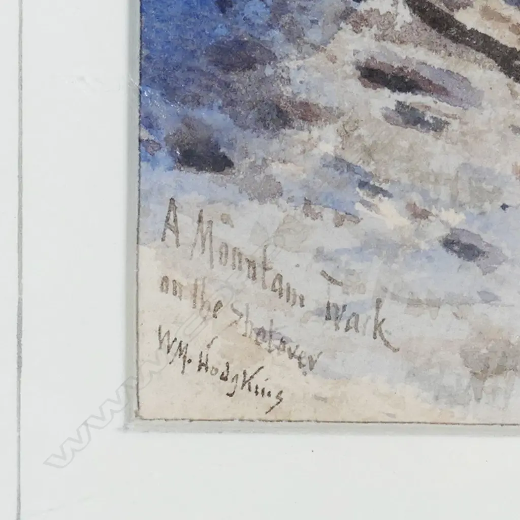 W M HODGKINS (1833-1898) W/C 'A MOUNTAIN TRACK ON THE SHOTOVER' 220x140mm Image 1++