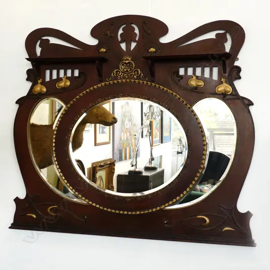 LG ART NOUVEAU OVER MANTLE MIRROR 1410x1215mm