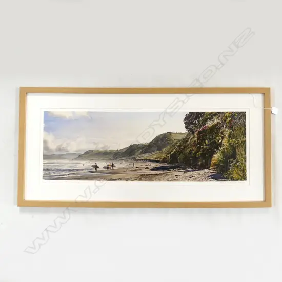  JANE GALLOWAY 'NGARUNUI MORNING' W/C 2/30 280x770mm
