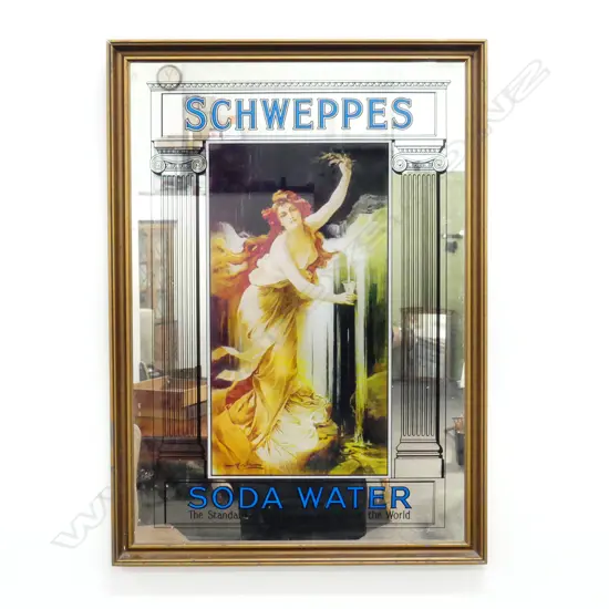 VINTAGE SCHWEPPES SODA WATER BAR MIRROR 590 X 820mm