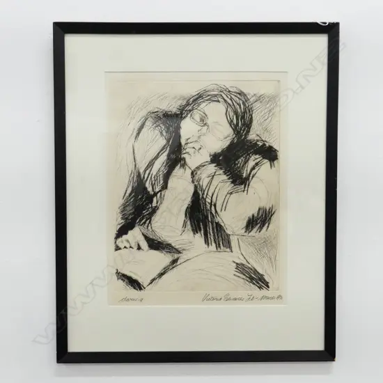 VICTORIA EDWARDS 'CLARISSA' ETCHING 1971 460x355mm