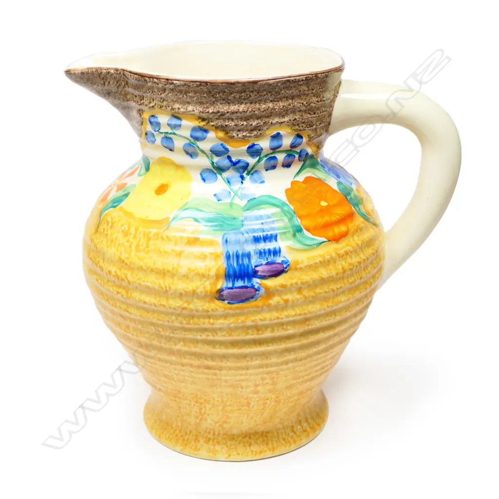 CLARICE CLIFF HAND PAINTED BIZARRE JUG H.175mm Image 1++