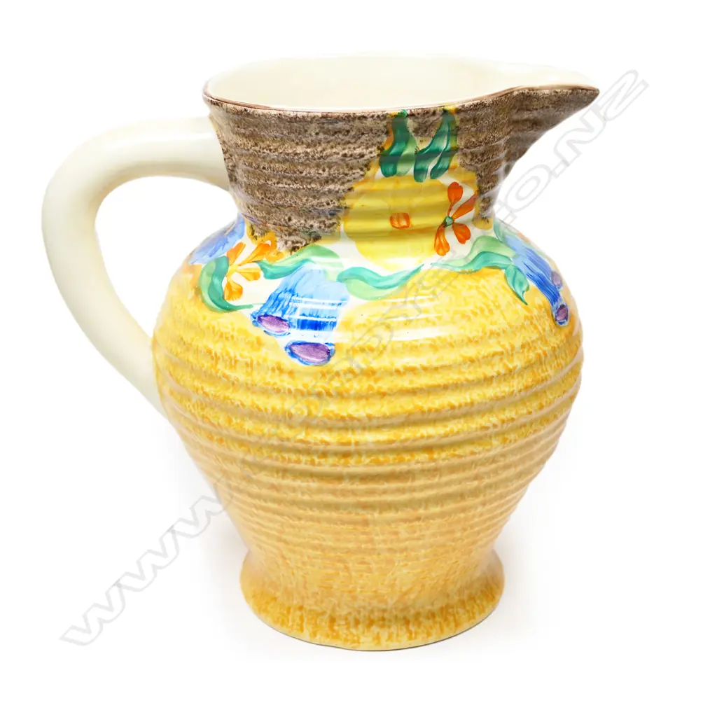 CLARICE CLIFF HAND PAINTED BIZARRE JUG H.175mm Image 1++