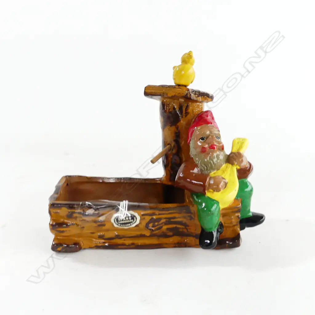 VINTAGE GERMAN GNOME PLAYING MANDOLIN BY SPANG LUDWIGSBURG L.170mm Image 1++