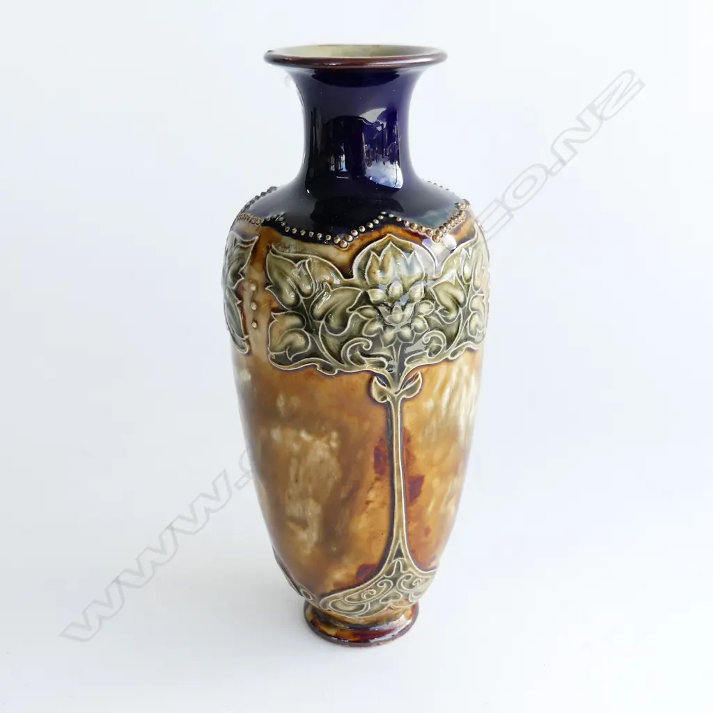 ROYAL DOULTON VASE C.1902 H.200mm  Fault hair line crack to rim Image 1++