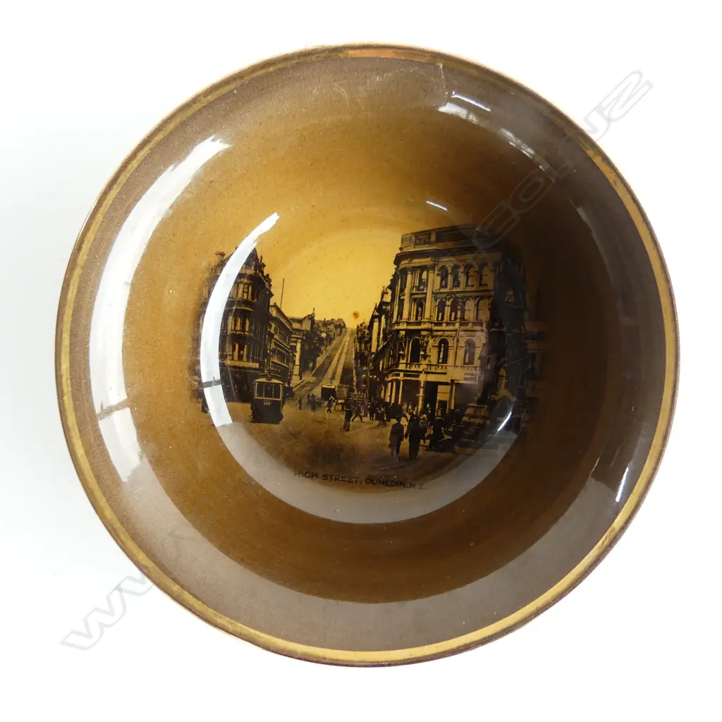 RIDGWAY SOUVENIR BOWL; HIGH STREET DUNEDIN 215mm dia Image 1++