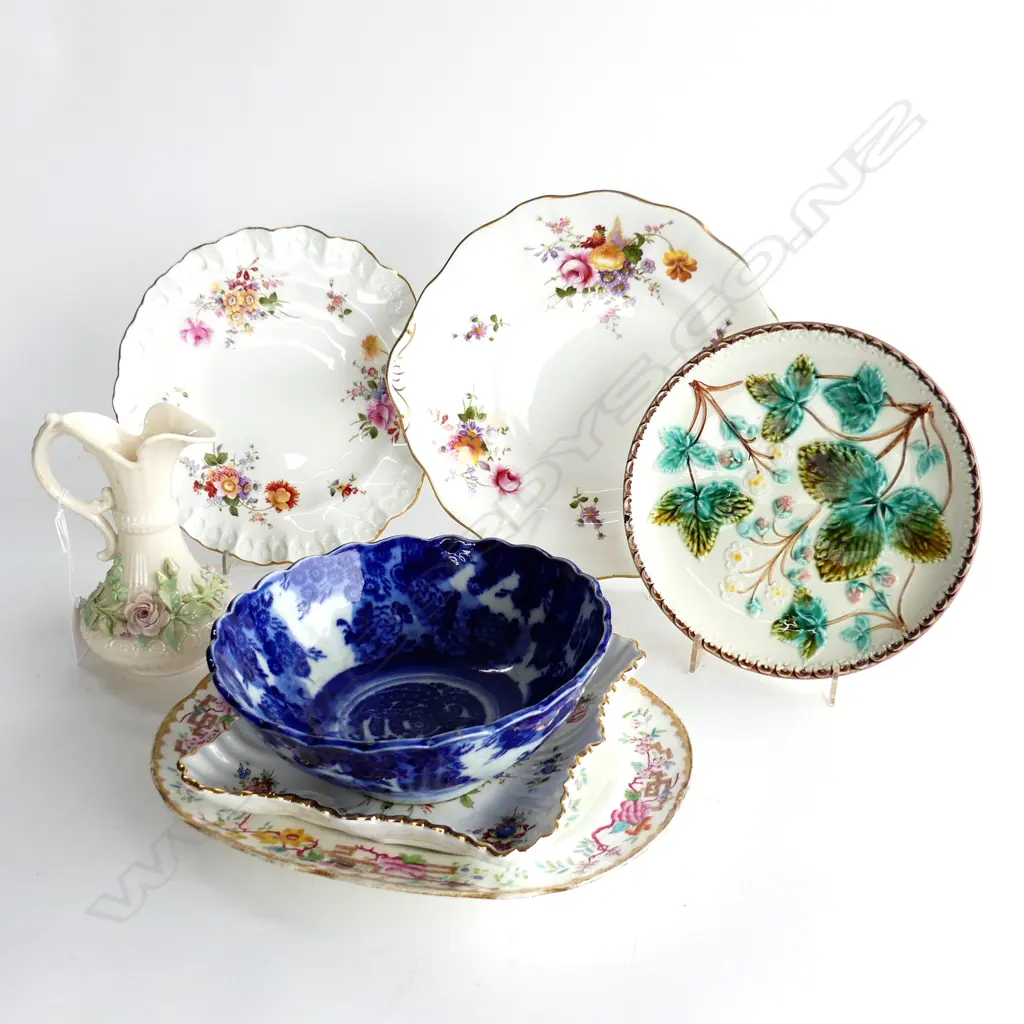 5 ASST. PLATES + JAPANESE BOWL 190mm dia & BELLEEK JUG H.145mm Image 1++