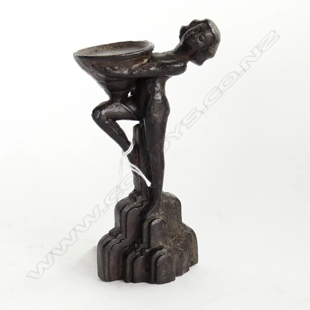 ART DECO CAST NUDE LADY STAND H. 150mm Image 1++