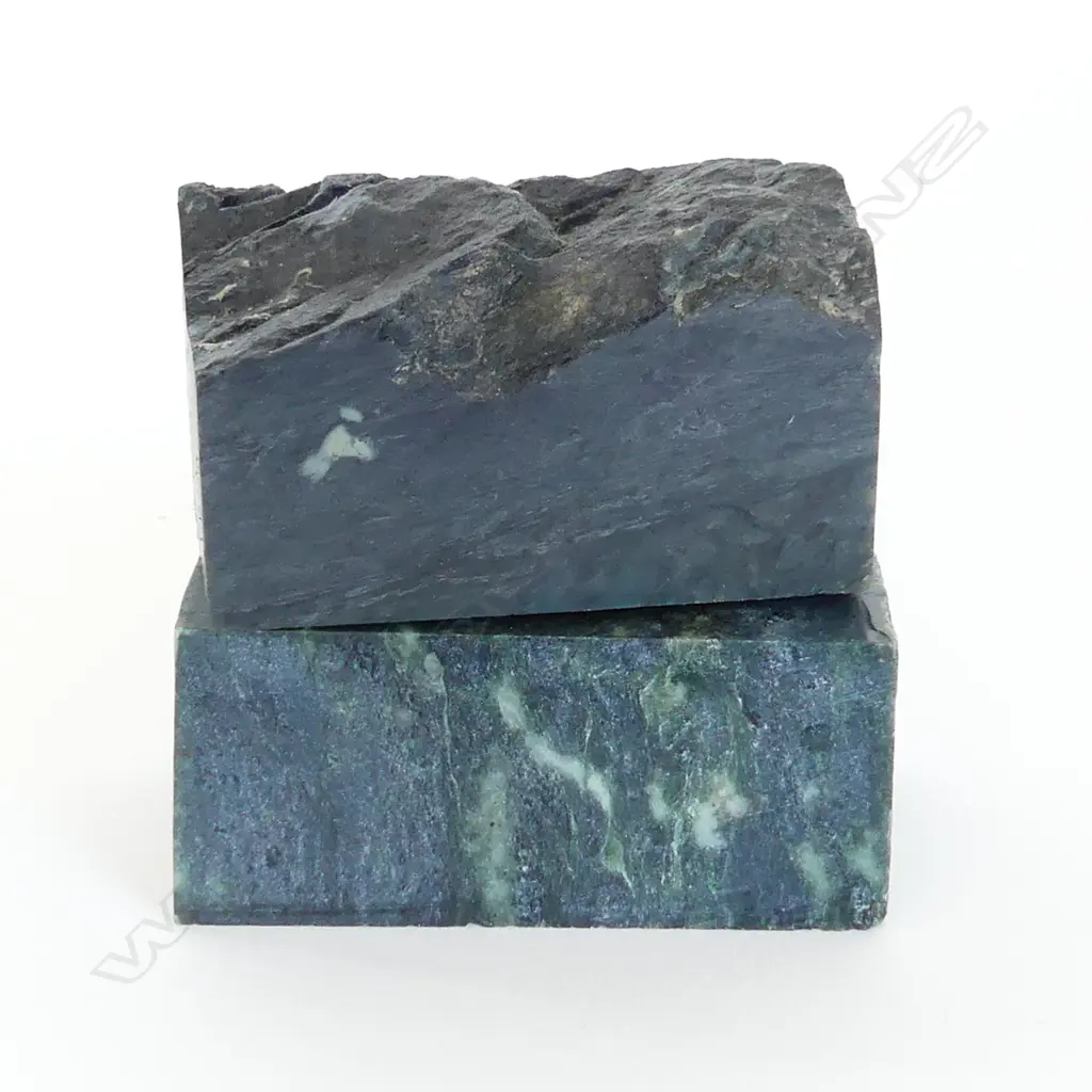 2 NEPHRITE POUNAMU CUT BLOCKS H.75mm ea approx Image 1++
