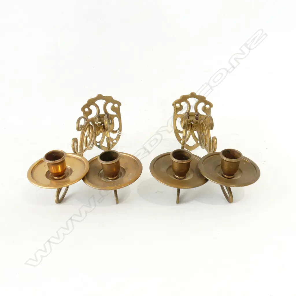 PR COPPER & BRASS CANDLE WALL SCONCES L. 200mm Image 1++