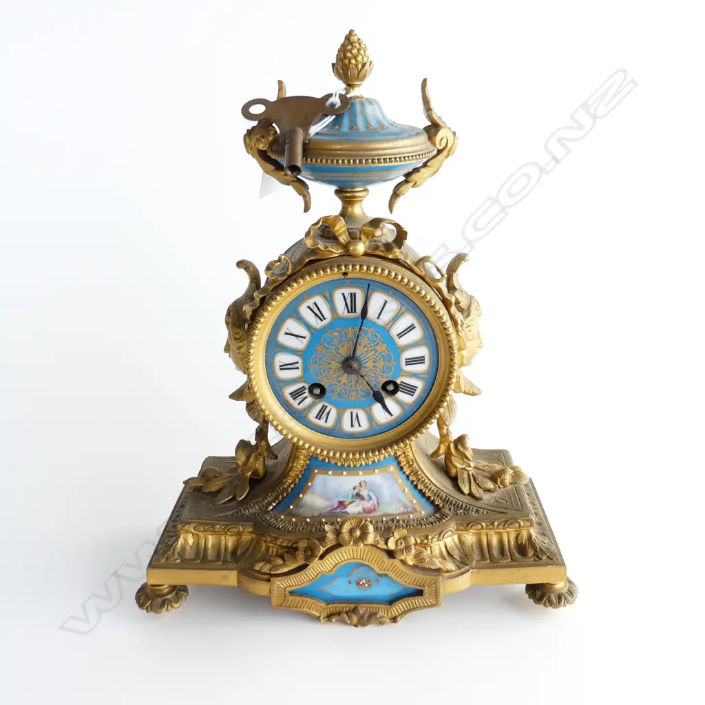 FRENCH SEVRES GILT MANTLE CLOCK H300MM Image 1++