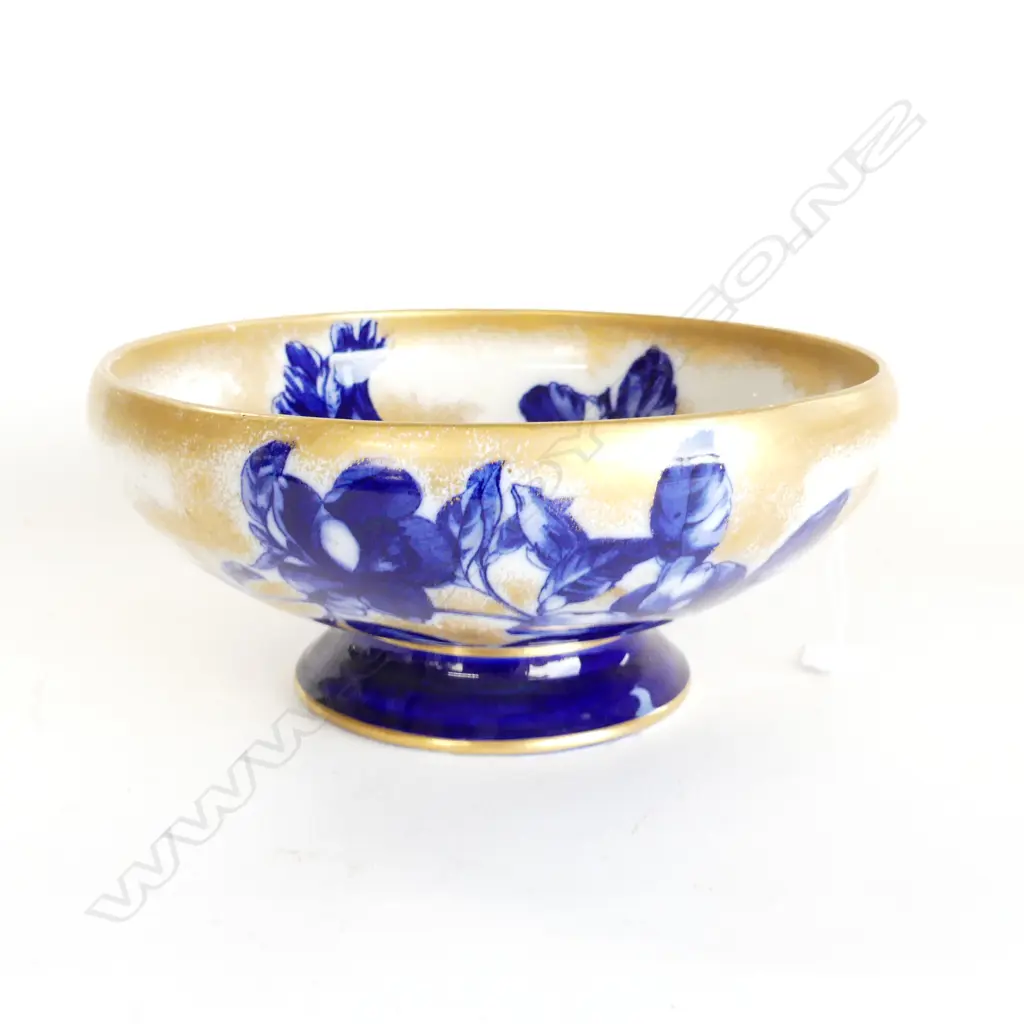 DOULTON BURSLEM BLUE IRIS LG FOOTED BOWL 265mm dia REPAIRS Image 1++