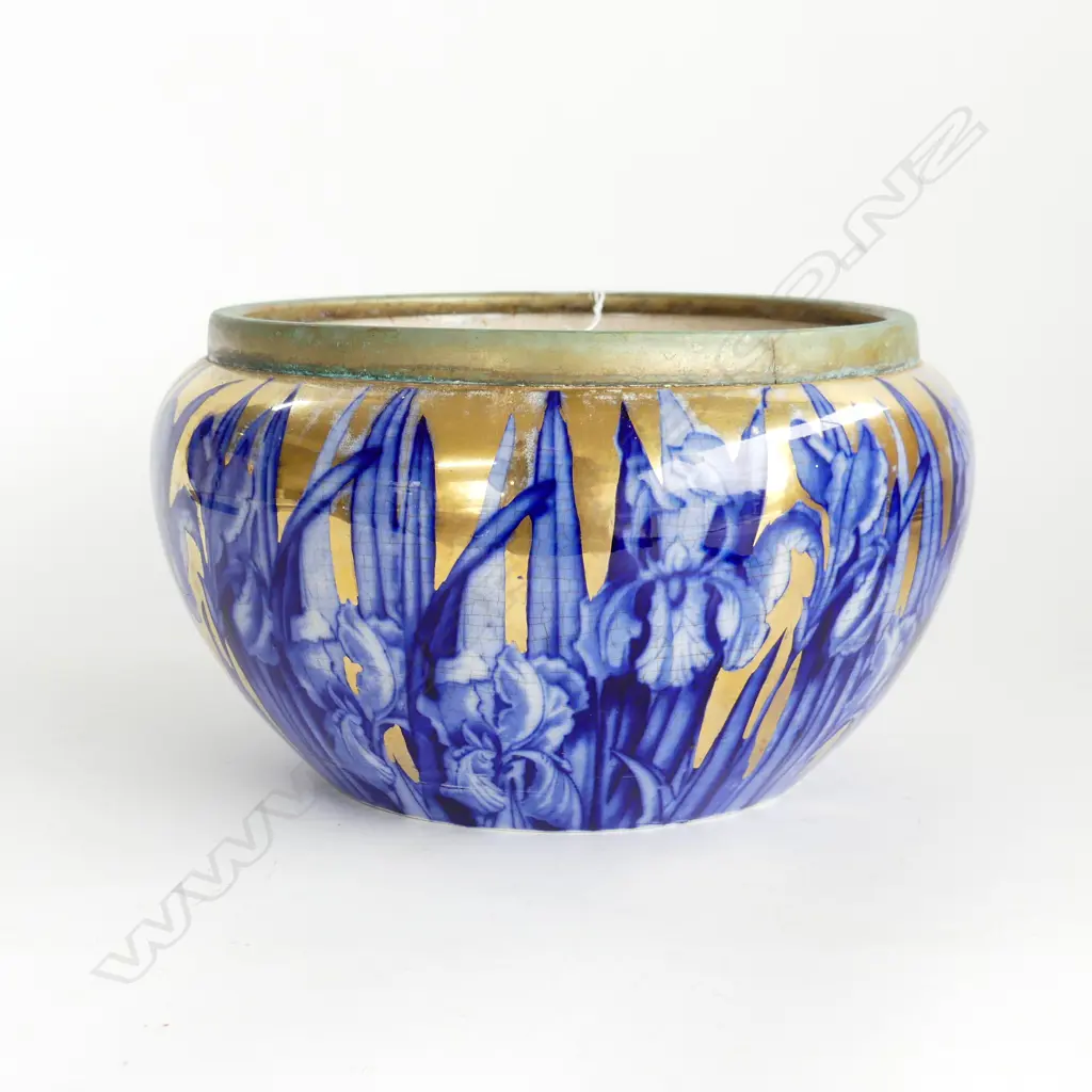 WARDLE BLUE IRIS JARDINIERE 255mm dia Image 1++