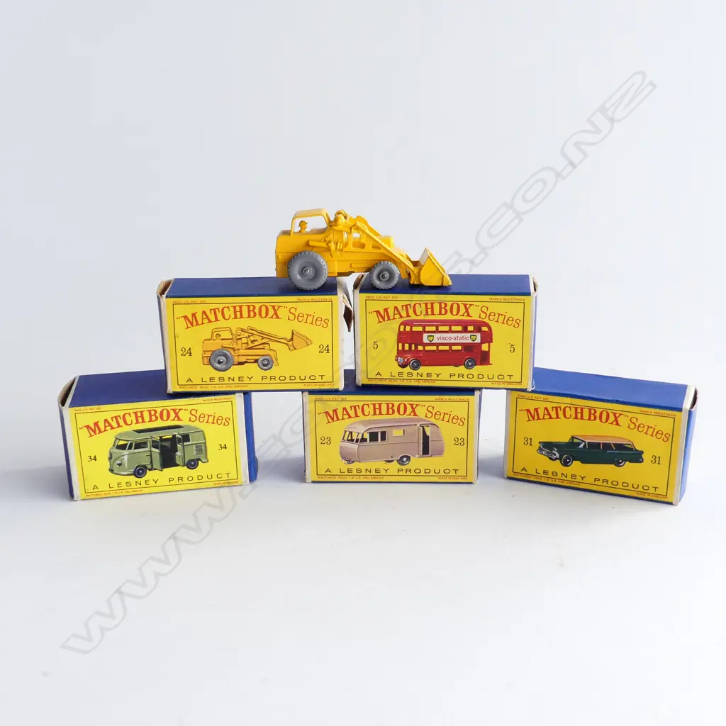 5 VINTAGE BOXED MATCHBOX SERIES; NOS. 5, 23, 24, 31, 34 Image 1++