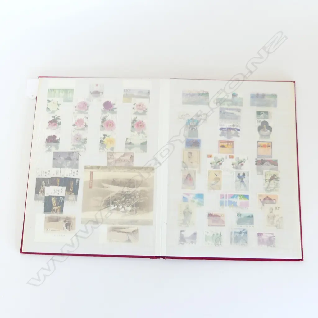 LIGHTHOUSE RED ALBUM OF OLDER CHINESE STAMPS every pg full Image 1++