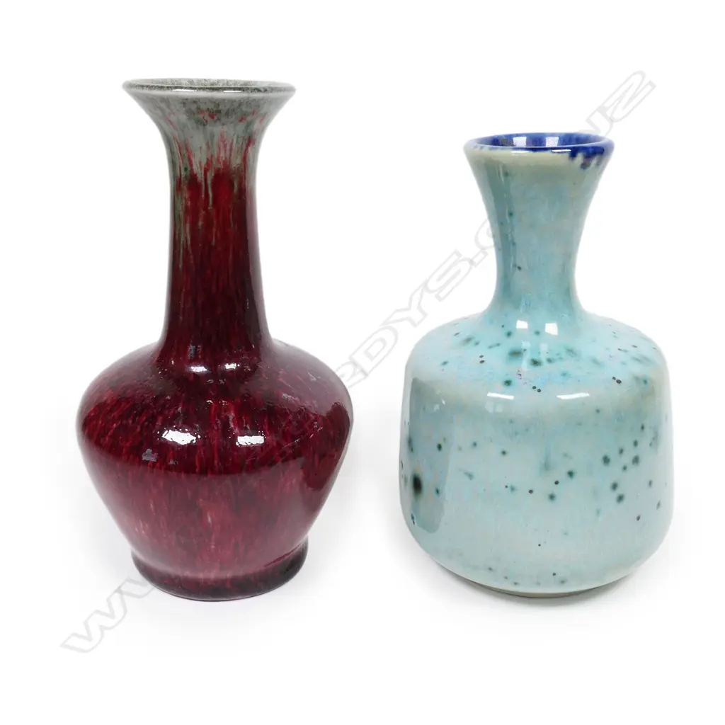Two Cobridge Stoneware high fired Ruskin type vases, Image 1++