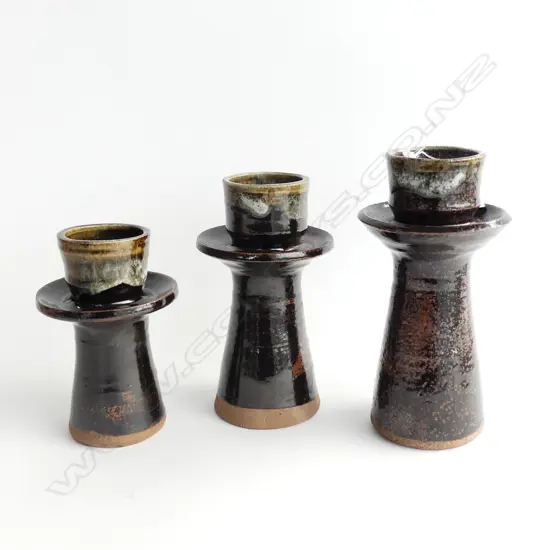 SET 3 GRADUATED DOREEN BLUMHARDT CANDLE HOLDERS H. 220, 195, 165mm