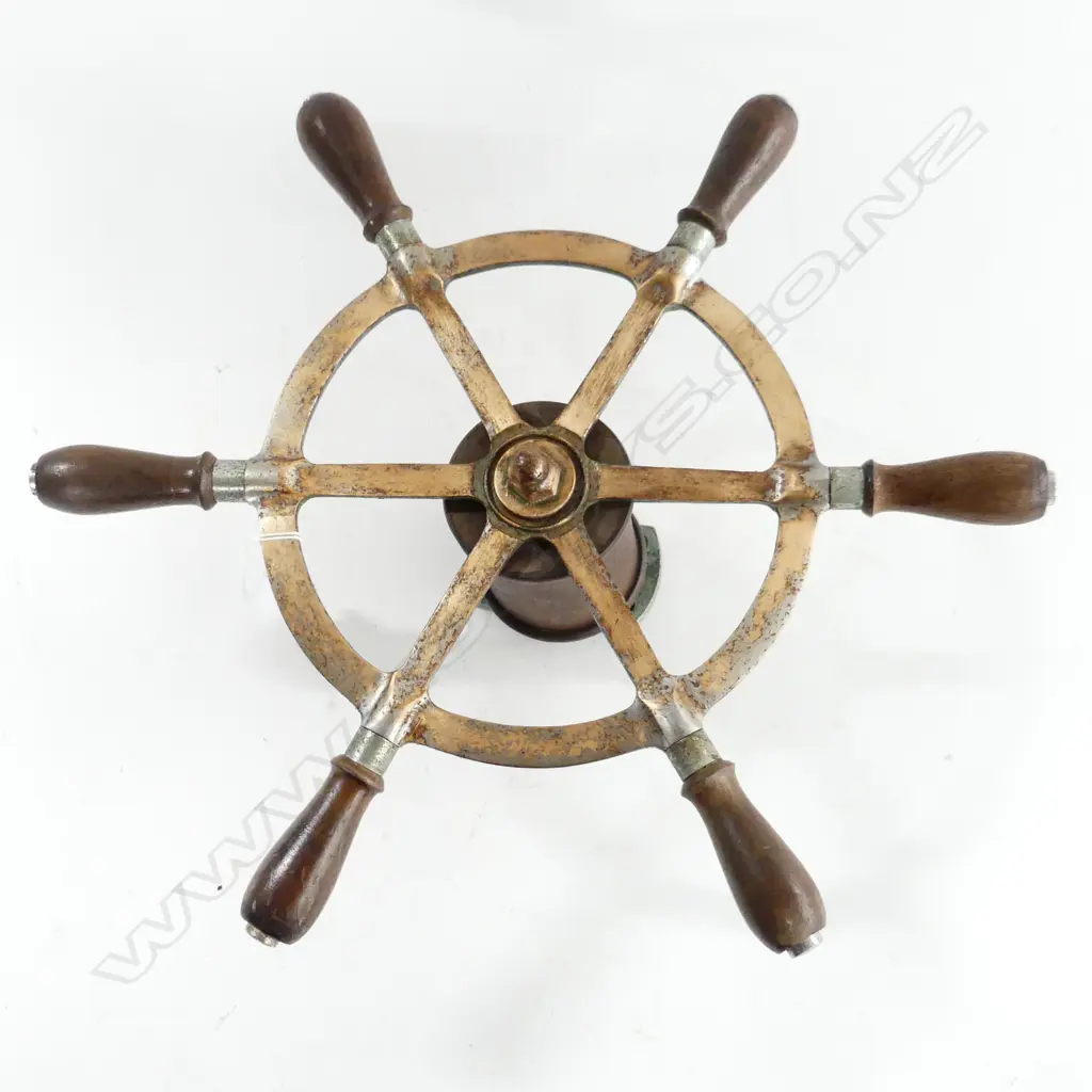 VINTAGE BRONZE SHIPS WHEEL, DIA 380mm Image 1++