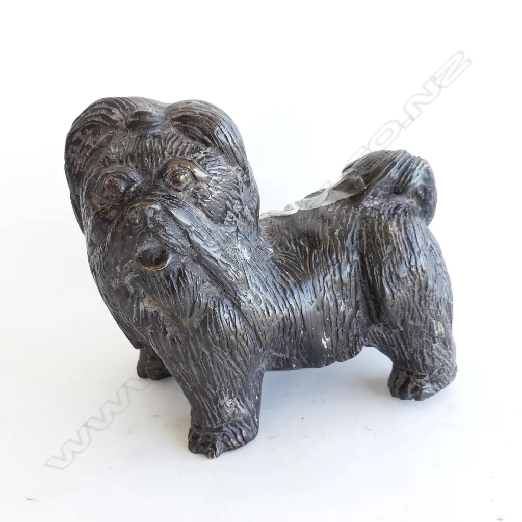 **Hold  for Collection ** SM BRONZE  PEKINGNESE DOG L. 210MM Image 1++