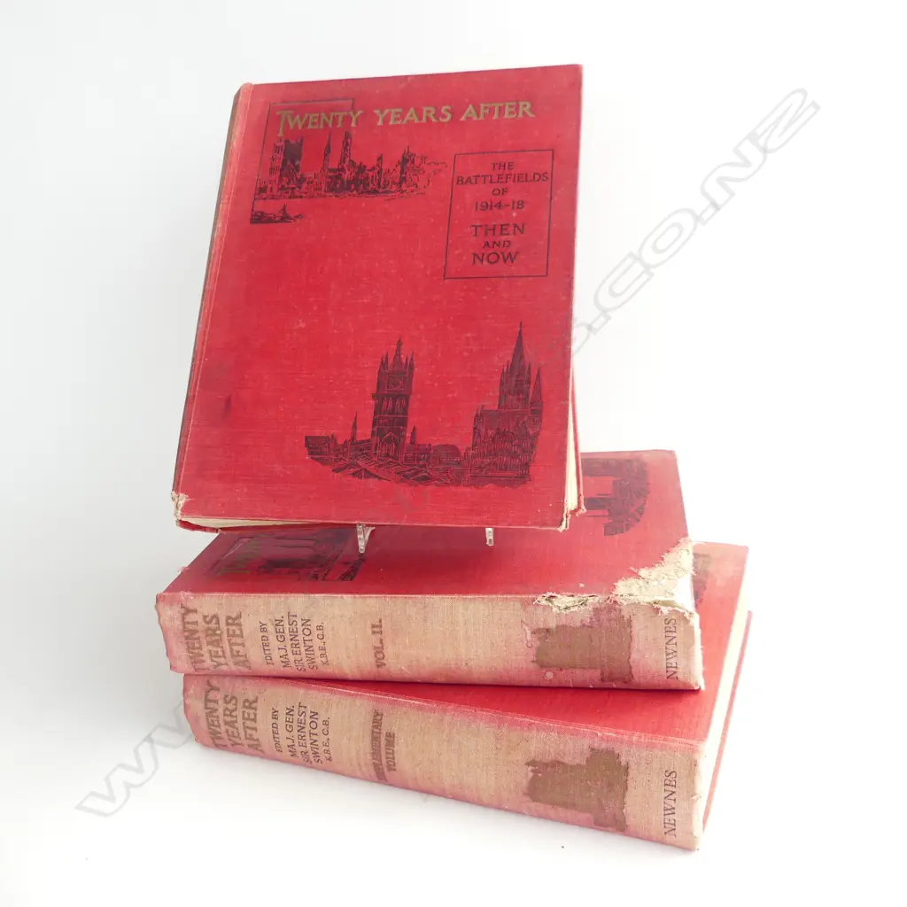FULL 3 VOLUME SET OF 20 YRS AFTER THE BATTLEFIELDS OF 1914-18, THEN & NOW BY MAJOR GEN. SIR ERNEST SWINTON KBE, CB Image 1++