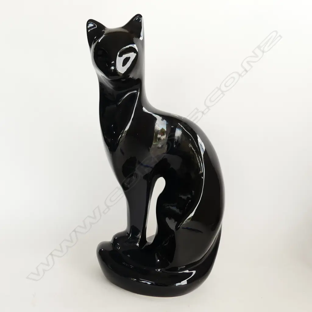 BLACK CERAMIC CAT H.470mm Image 1++