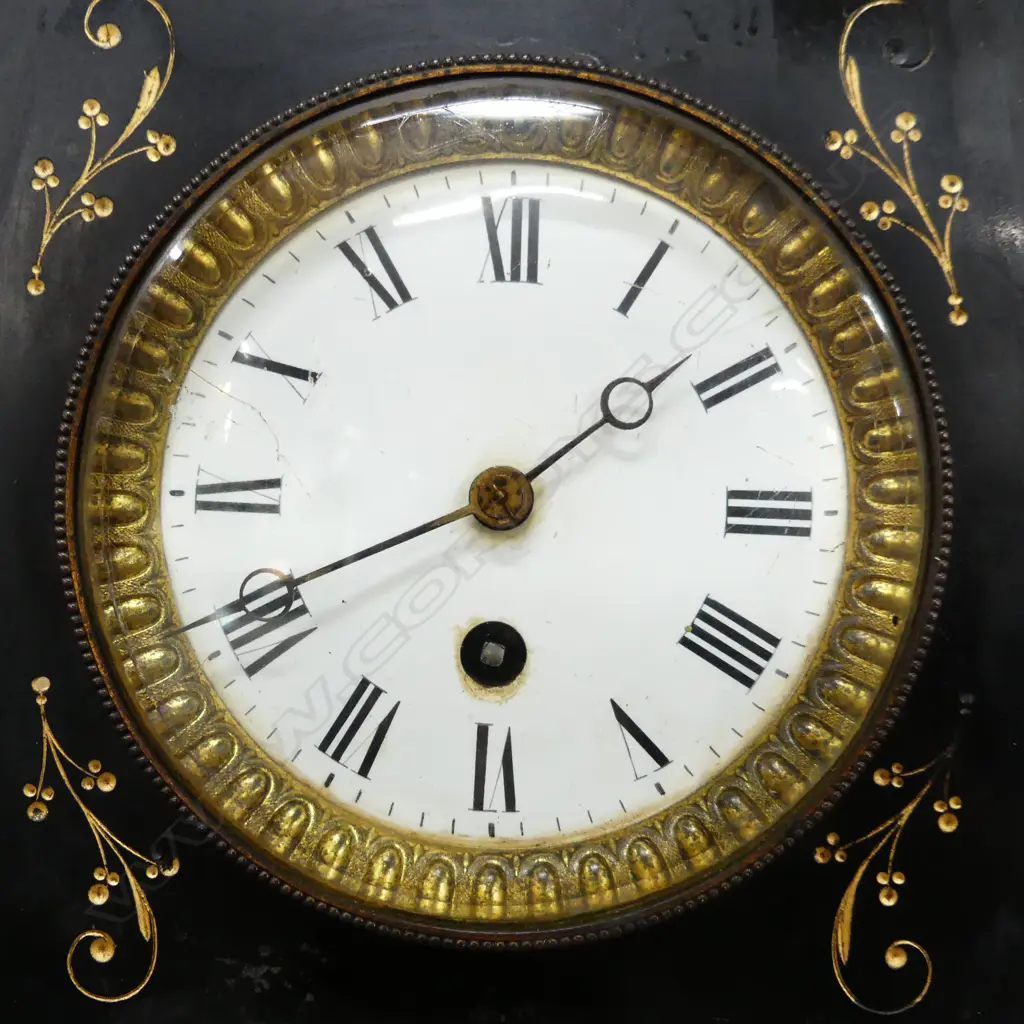 ANTIQUE MARBLE MANTLE CLOCK H.280mm Image 1++