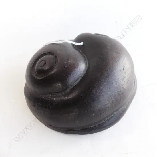 CARVED HARDWOOD YIN YANG DISC DOME PAPER WEIGHT Dia.150mm