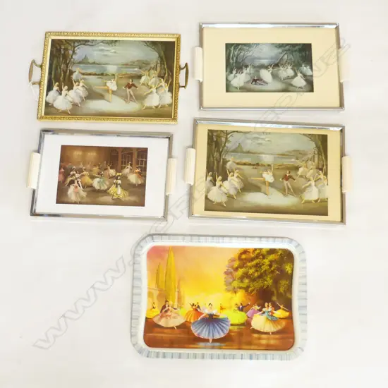 5 VINTAGE BALLET TRAYS 320x450mm