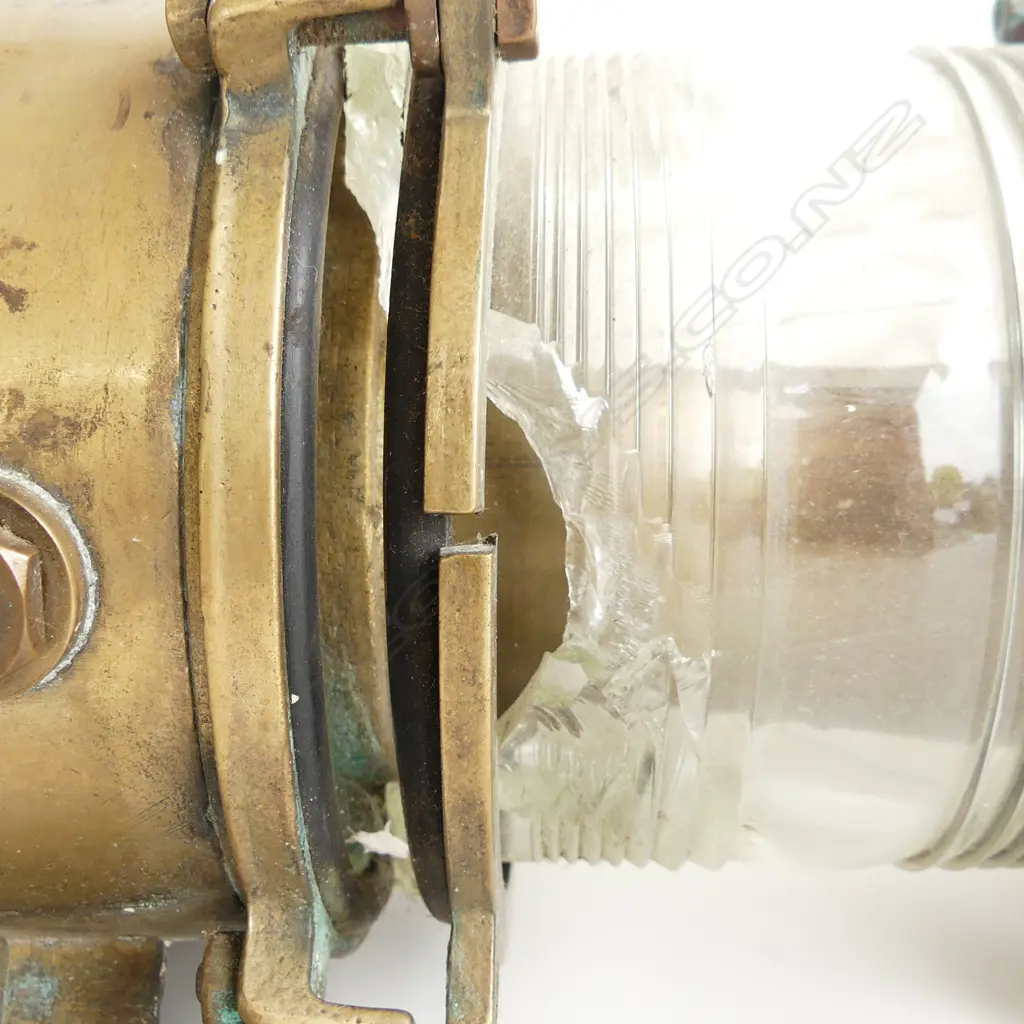 VINTAGE BRASS MAST LIGHT - UNILUX MADRID L.400mm 160mm dia FAULTS Image 1++