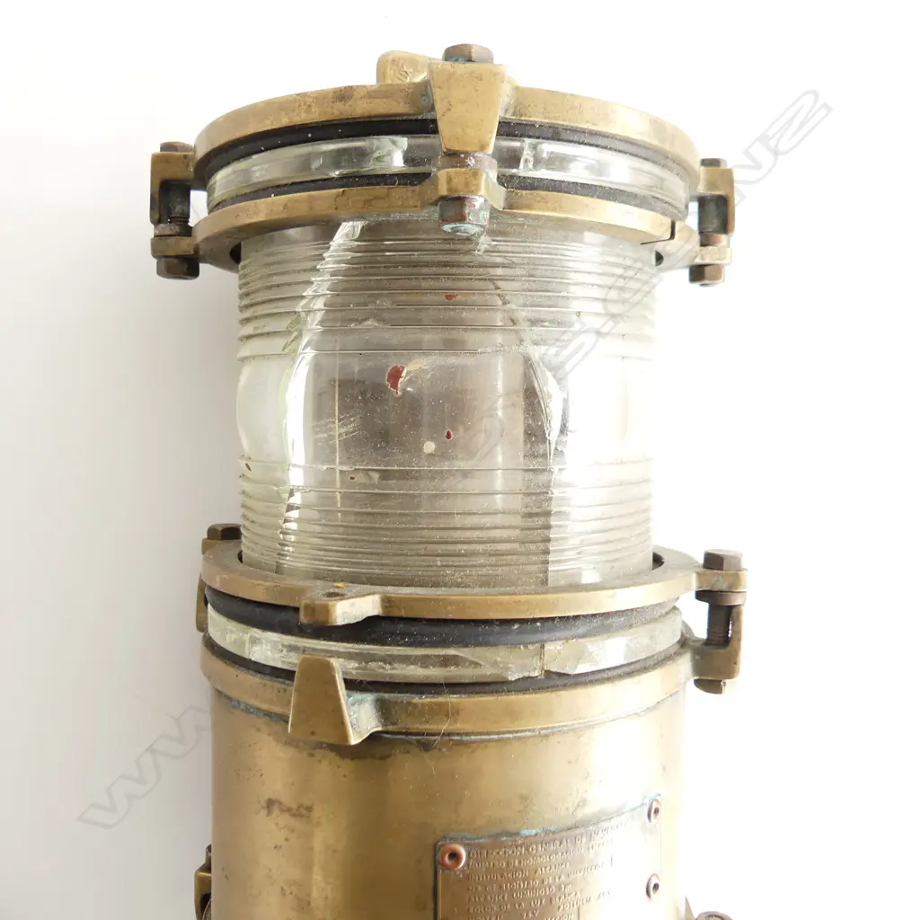 VINTAGE BRASS MAST LIGHT - UNILUX MADRID L.400mm 160mm dia FAULTS Image 1++