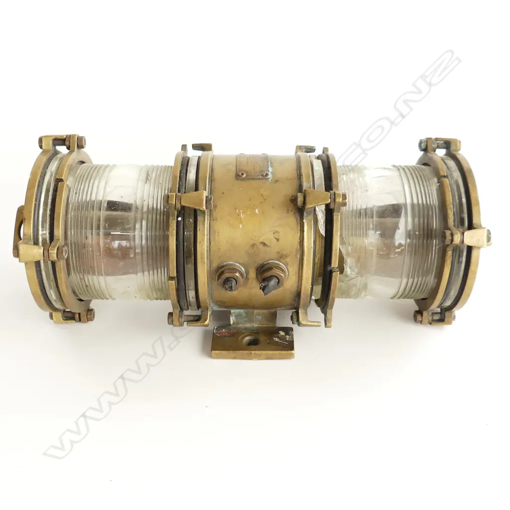 VINTAGE BRASS MAST LIGHT - UNILUX MADRID L.400mm 160mm dia FAULTS Image 1++