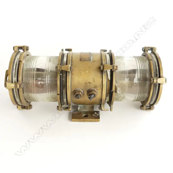 VINTAGE BRASS MAST LIGHT - UNILUX MADRID L.400mm 160mm dia FAULTS