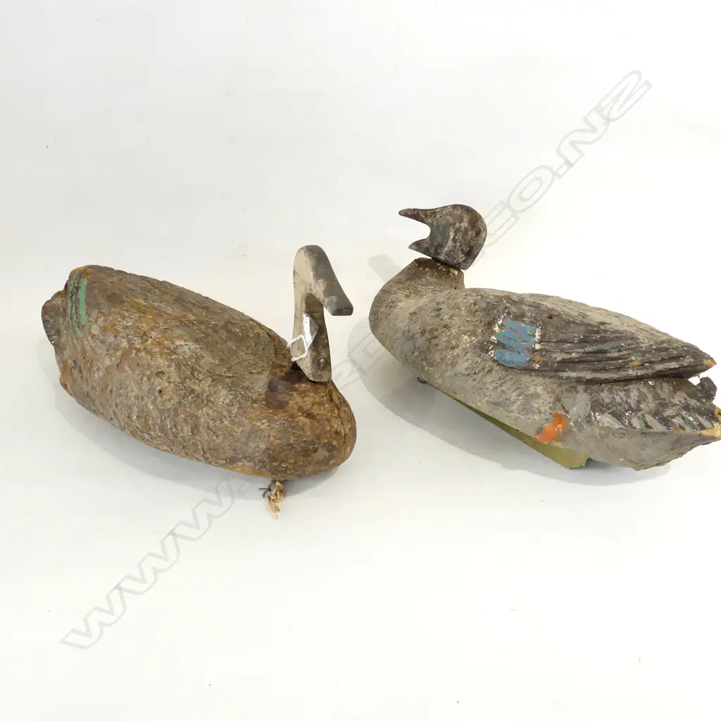 TWO LG OLD DECOY DUCKS L. 370mm Image 1++