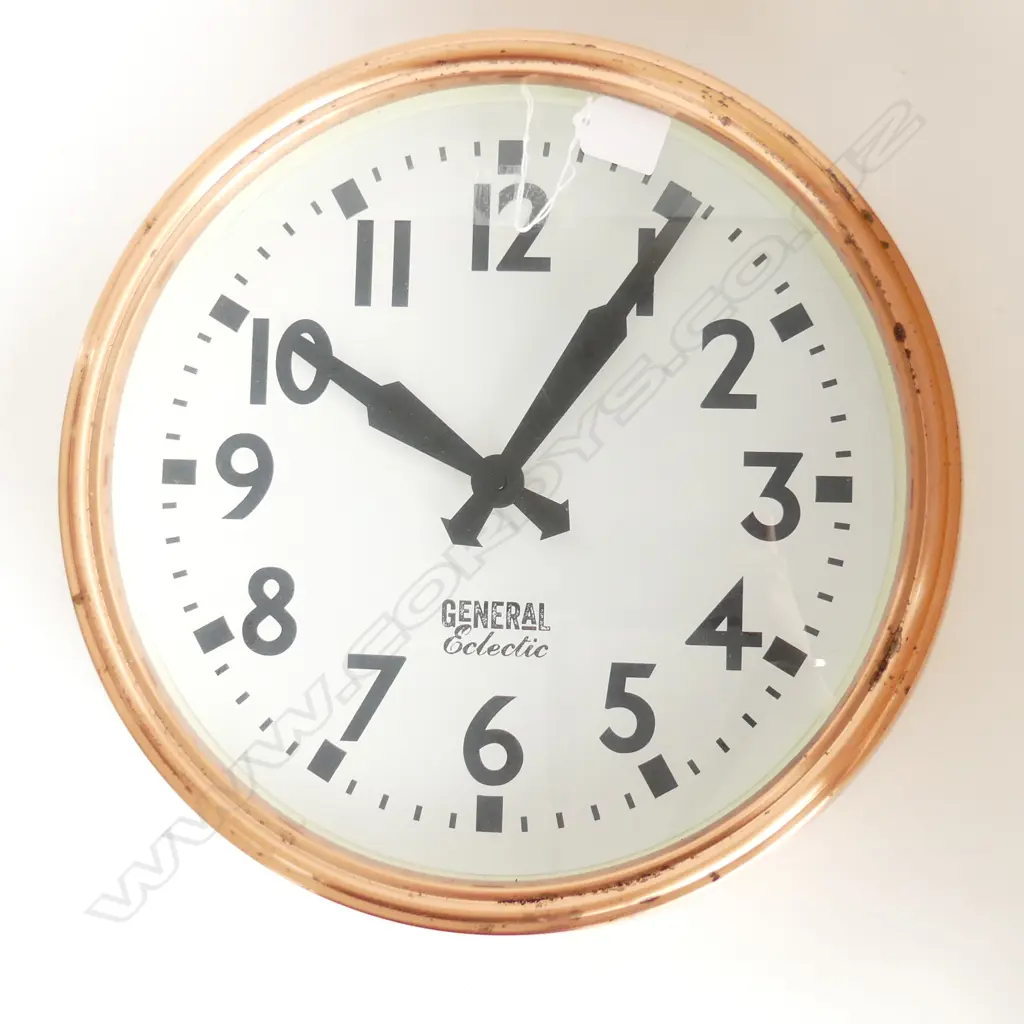 VINTAGE STYLE 'GENERAL ECLECTIC' WALL CLOCK - NOT WORKING 380mm dia Image 1++