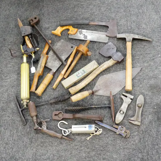 ASST. VINTAGE TOOLS; SPOKESHAVES, CLEAVER, ETC