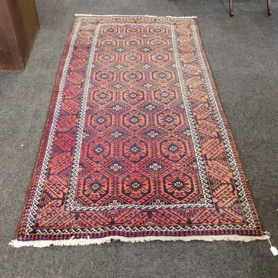 HAND KNOTTED WOOL PILE PERSIAN BALUCHI RUG 2300x1050mm