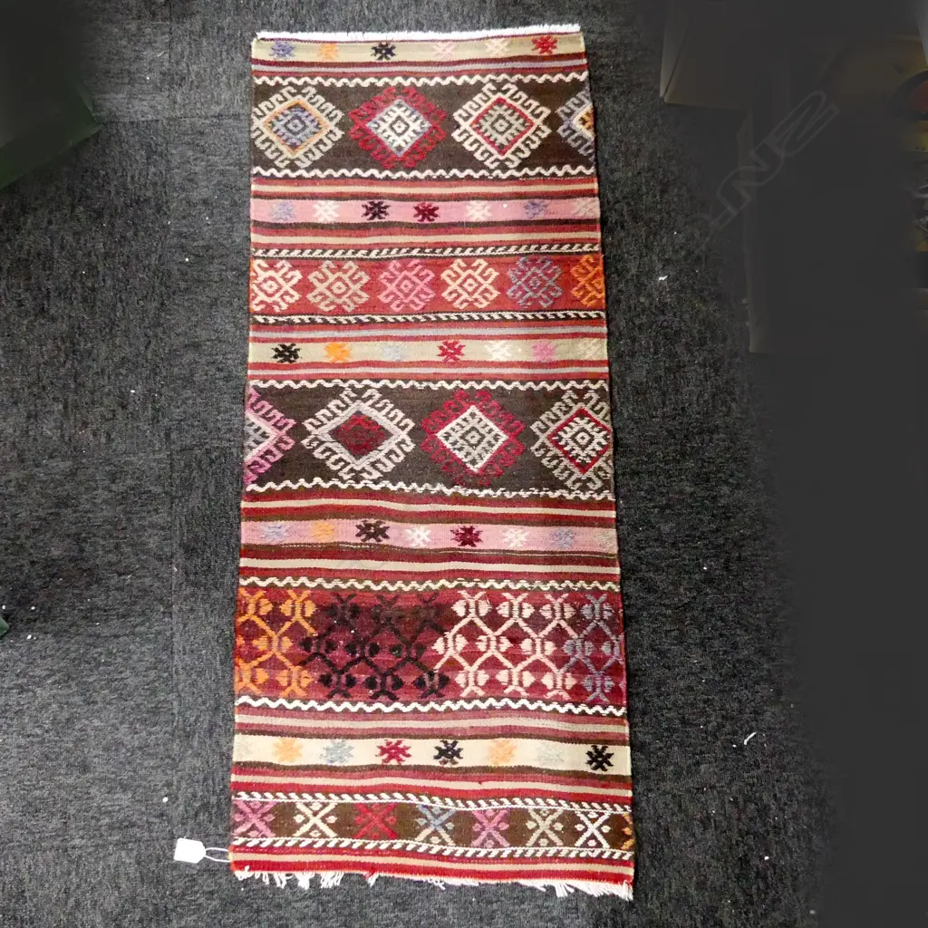 VINTAGE TURKISH KELIM RUG 1200 X 500mm Image 1++