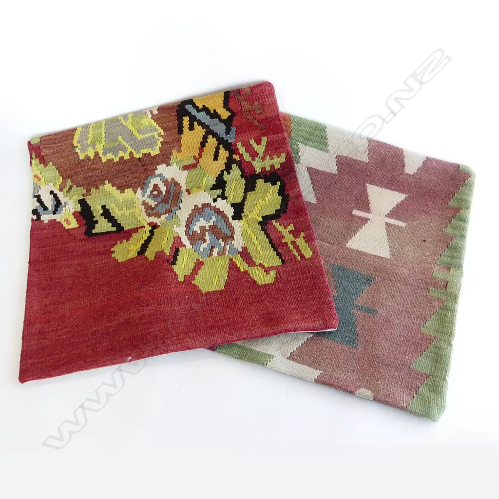 TWO LG TURKISH KELIM CUSHION COVERS 500 X 500mm Image 1++