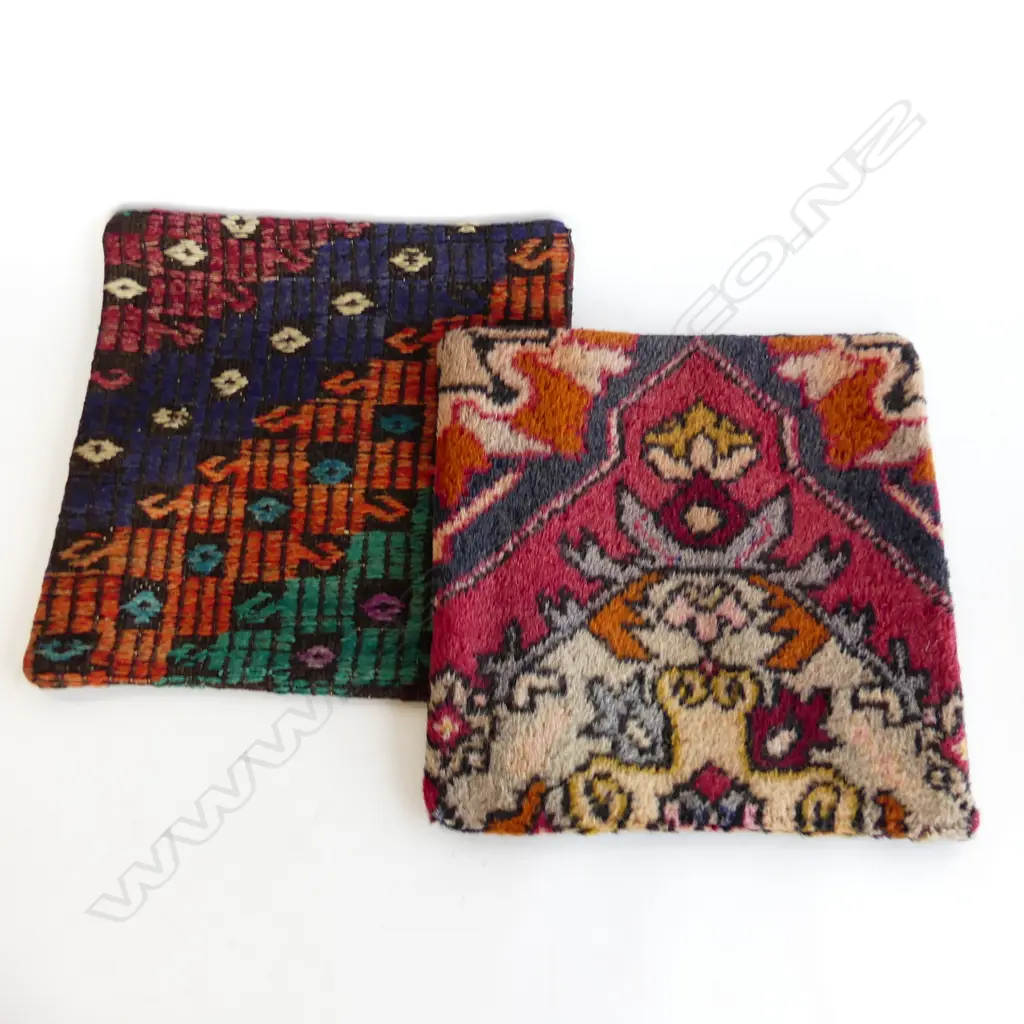 TWO ASST TURKISH KELIM CUSHION COVERS 400 X 400mm Image 1++