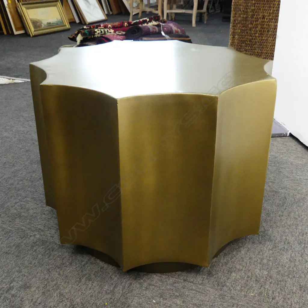 CONTEMPORARY GOLD METAL SIDE TABLE H.455mm / 600mm dia Image 1++