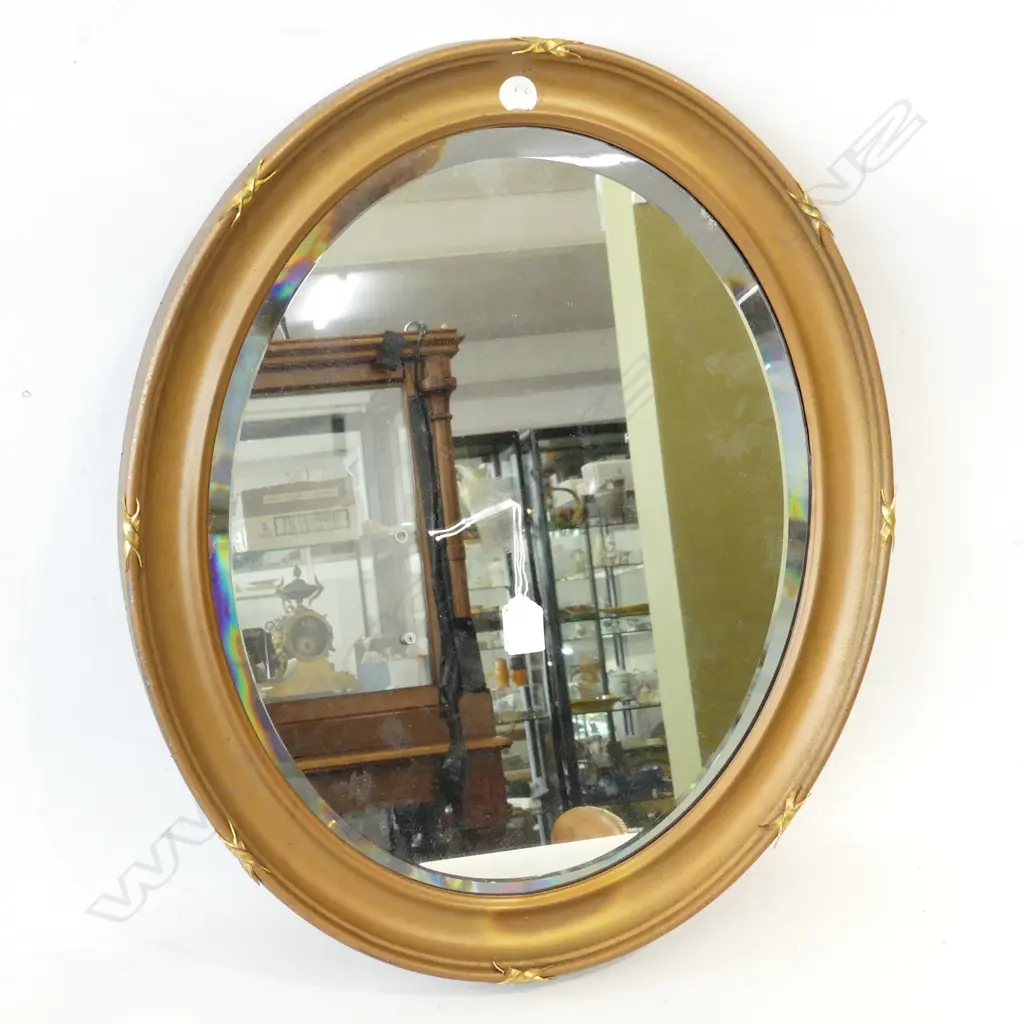 VINTAGE OVAL BEVELLED MIRROR 600x500mm Image 1++