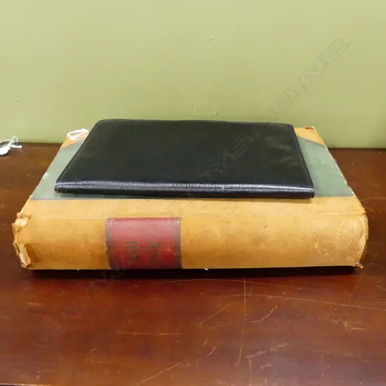 LG VINTAGE CASH BOOK (UNUSED) + LADY'S SM BLACK LEATHER COMPENDIUM WITH PEN