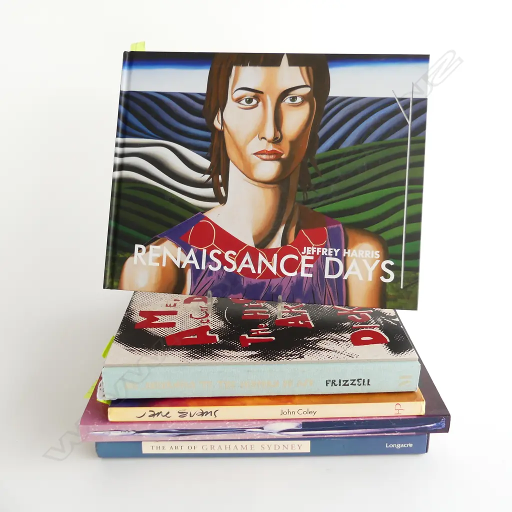 5 SIGNED ART BOOKS; PAUL DIBBLE, JANE EVANS, DICK FRIZZELL, JEFFREY HARRIS, GRAHAME SYDNEY - ALL AUTOGRAPHED Image 1++