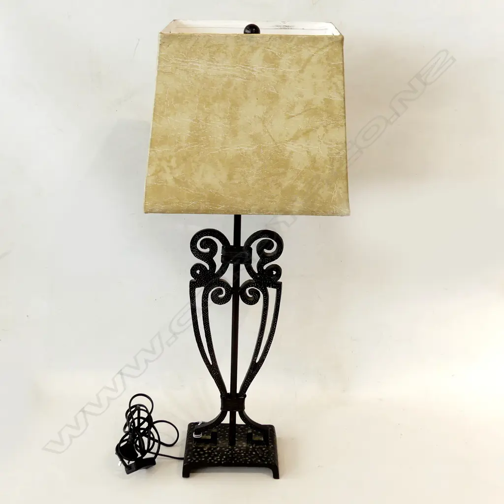 HAND FORGED WROUGHT IRON TABLE LAMP H. 740mm Image 1++