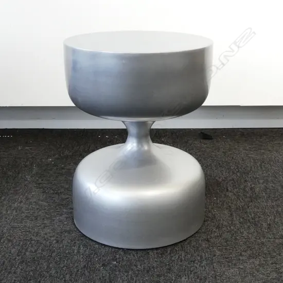 SILVER METAL DUMBBELL SHAPED STOOL H.470mm / 350mm dia