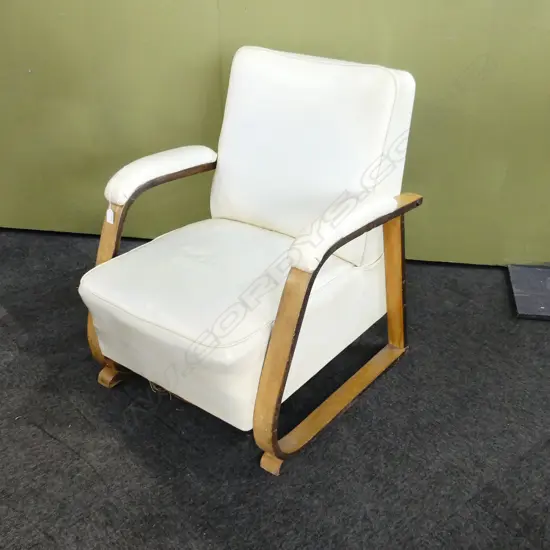 ART DECO LEATHER ARM CHAIR