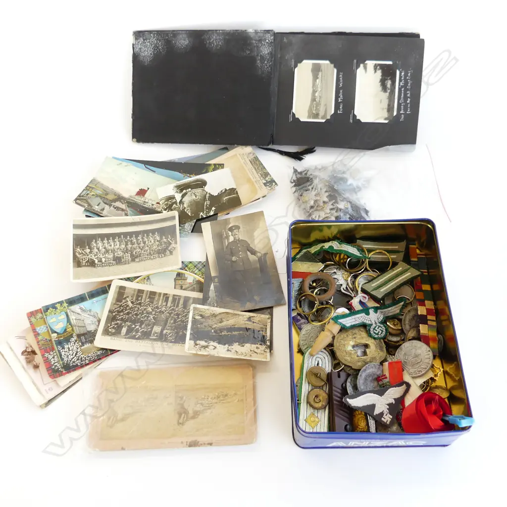 TIN ASST. REPRO MILTARY PCES; POSTCARDS, PHOTO ALBUM - WGTN REGION 1930s Image 1++