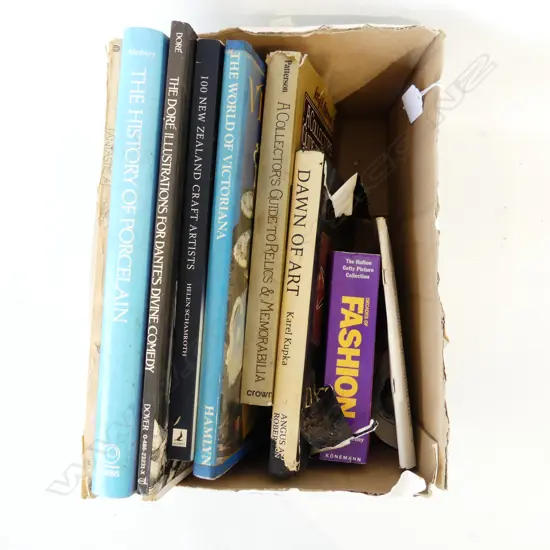 BOX ANTIQUE REFERENCE BOOKS ETC