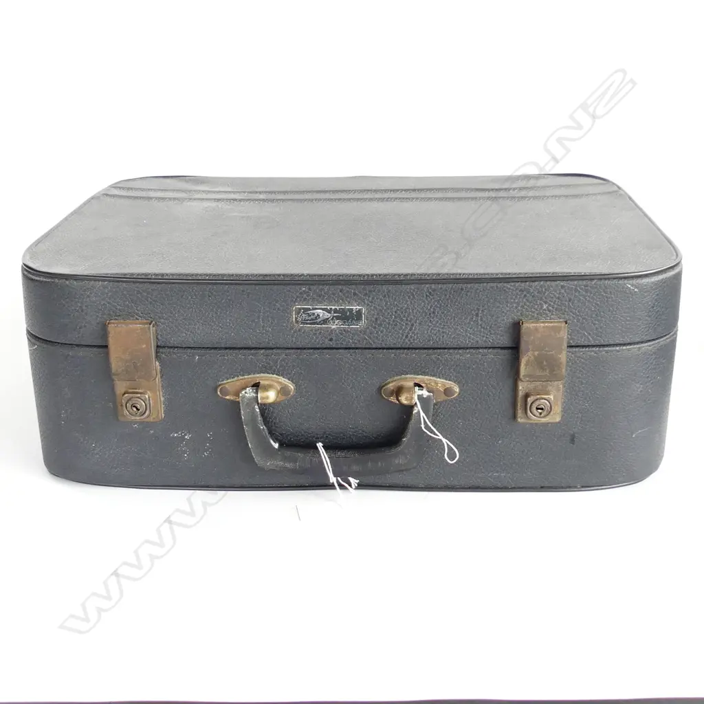 VINTAGE SUITCASE w. ASST. FUR CONTENTS; STOLES ETC Image 1++