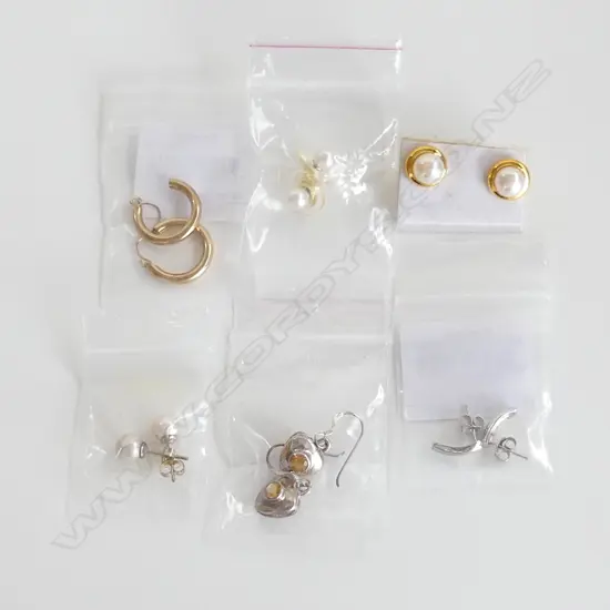 6 PR EARRINGS, HOOPS, STUD & DROP